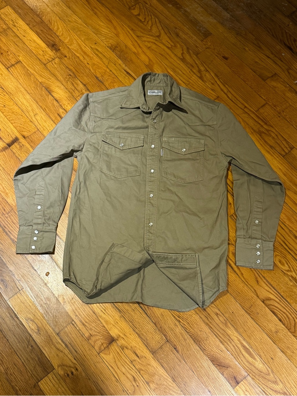 Vintage Carhartt Mens Western Peal Snap Button-Up (S)